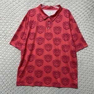 Obnoxious Golf Polo Shirt Men 3XL All Over Print Monkey Apes Performance Stretch